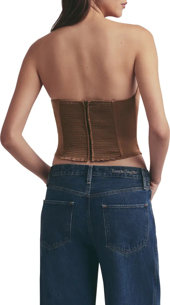 Favorite Daughter Lanai Strapless Satin Corset Top | Nordstrom | Nordstrom