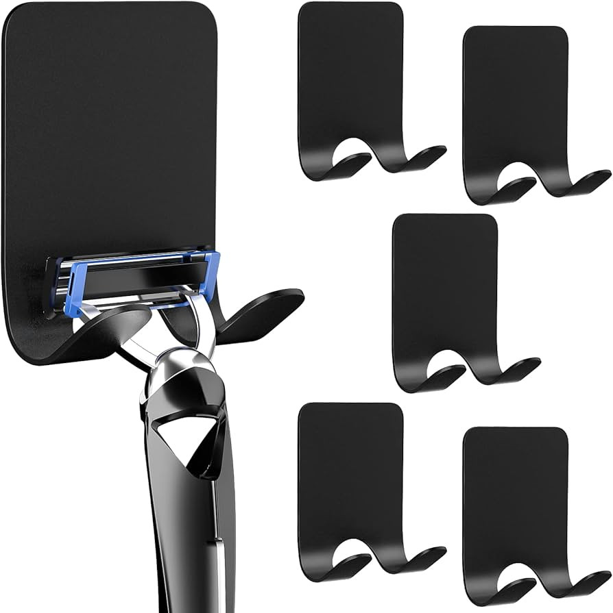 YXYL Razor Holder for Shower, 6 PCS Shower Razor Holder Storage Hooks, 304 Stainless Steel Waterp... | Amazon (US)