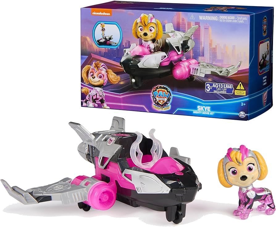 Paw Patrol: The Mighty Movie, Airplane Toy with Skye Mighty Pups Action Figure, Lights and Sounds... | Amazon (US)