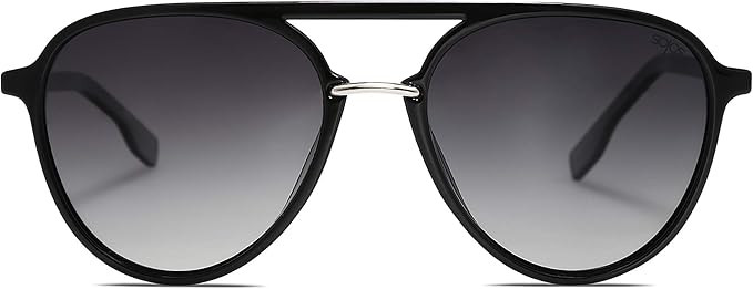 SOJOS Retro Aviator Polarized Sunglasses for Women Men Double Bridge Ladies Shades SJ2078 | Amazon (US)