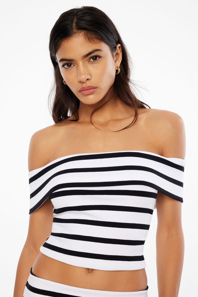 Layla Off Shoulder Ribbed Top $29.95 | Dynamite Clothing