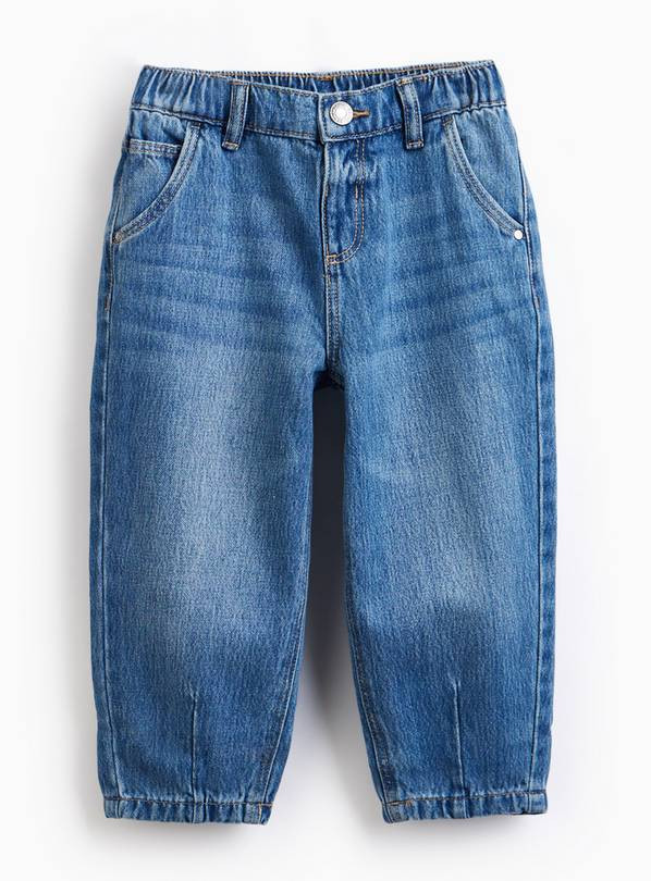 Blue Stonewashed Denim Barrel Leg Jeans 1-2 years | Tu Clothing