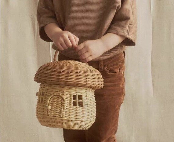 Mushroom basket, mushroom shape organizer, children room decor, children bag, mushroom house, aco... | Etsy (US)