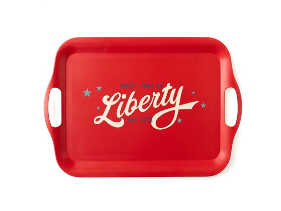 Patriotic Serving Tray with Handles, July 4th Decorative Platter, Reusable Bamboo Tray, 4th of Ju... | Etsy (US)