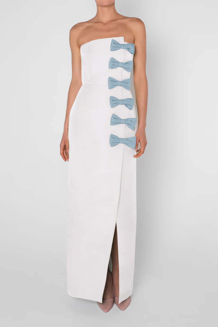 Daniela Silk Faille Wrap Column Gown | ALEXIA MARIA LLC