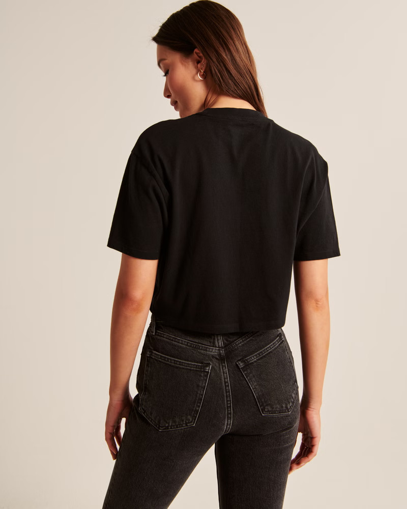 Cropped Boyfriend Essential Tee | Abercrombie & Fitch (US)