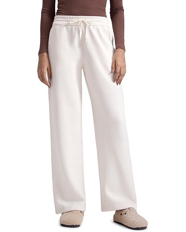 CRZ YOGA Cotton Fleece Lined Sweatpants Women 28"/30"/32" Straight Leg Casual Lounge Sweat Pants ... | Amazon (US)