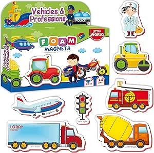 Little World 34 Foam Fridge Magnets for Toddlers – Large Toddler Magnets – Fridge Magnets for... | Amazon (US)