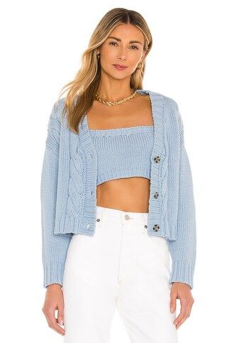 Callahan Lu Cardigan Set in Baby Blue from Revolve.com | Revolve Clothing (Global)