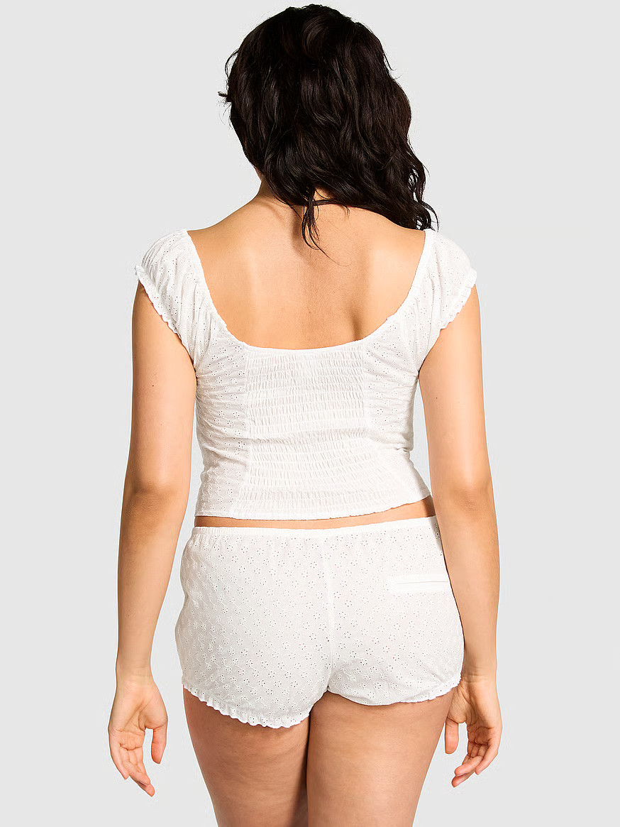 Buy Marilyn Eyelet Shorts, White Eyelet - Order Bottoms online - PINK US | Victoria's Secret (US / CA )