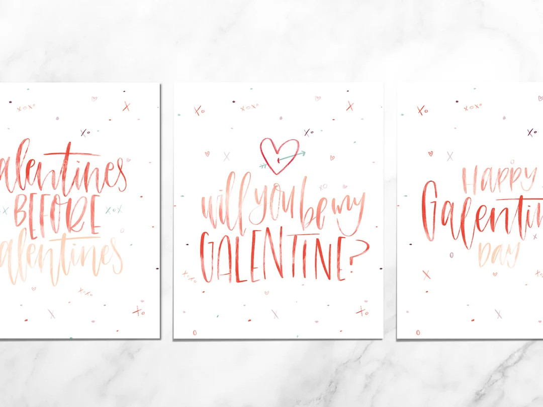 Galentine Postcard Set, Galentine's Day Cards, Valentine's Day Cards, Friend Cards, Girlfriend Ca... | Etsy (US)