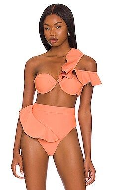 Andrea Iyamah Kiara Bikini Top in Peach from Revolve.com | Revolve Clothing (Global)