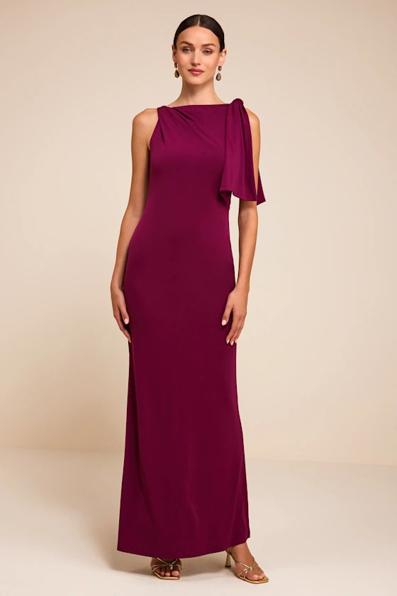 Vivian Plum Sash Maxi Dress | Lulus