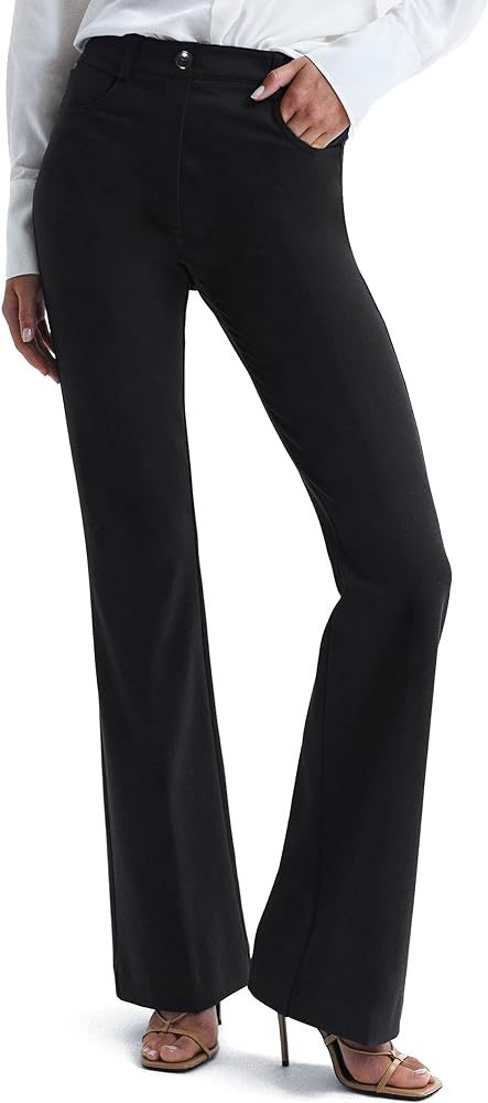 Houmous S-XXL 29''31''33''35'' Inseam Women's Bootcut Dress Pants w/Pocket Stretch Work Lounge Pa... | Amazon (US)