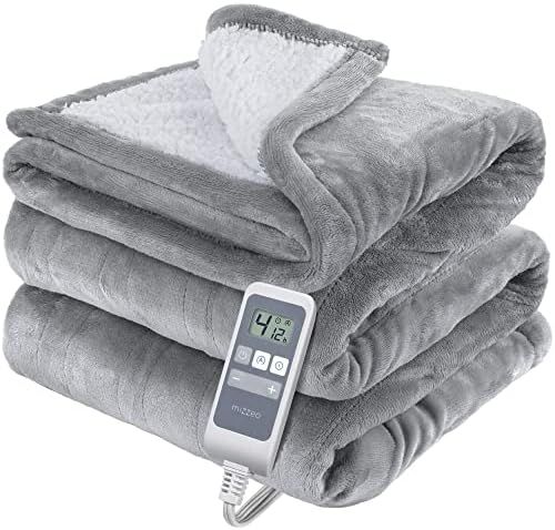 MIZZEO Heated Blanket Electric Blanket Twin-Fast Heating Blanket with 4 Heating Levels & 1-12 Hours  | Amazon (US)