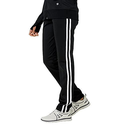 Vevo Active Womens Track Pants with Contrasting Side Stripe and Pockets L Blackwhite | Amazon (US)