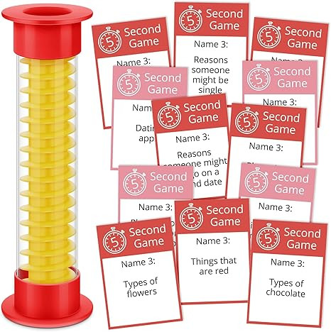 Valentine Party Games 5 Second Game, 72 Cards and 5 Second Hourglass Family Card Game Night with ... | Amazon (US)