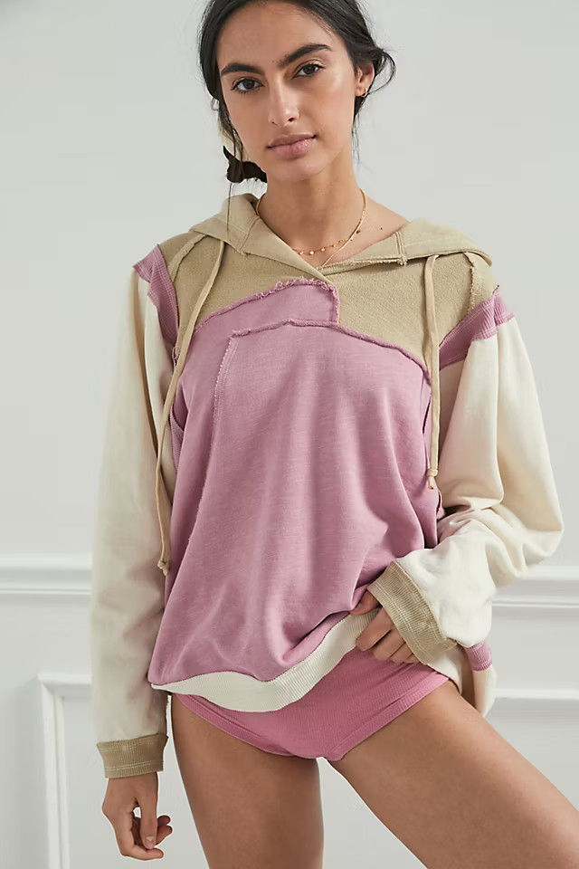 Daily Practice by Anthropologie Crafted Patchwork Hoodie | Anthropologie (US)