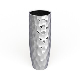 Silver Orchid Olivia Ceramic Silver Vase 5 inches wide, 12 inches high | Bed Bath & Beyond