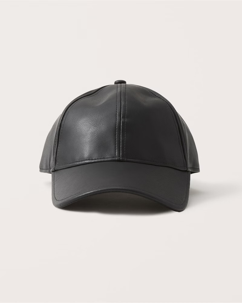 90s Vegan Leather Baseball Hat | Abercrombie & Fitch (US)