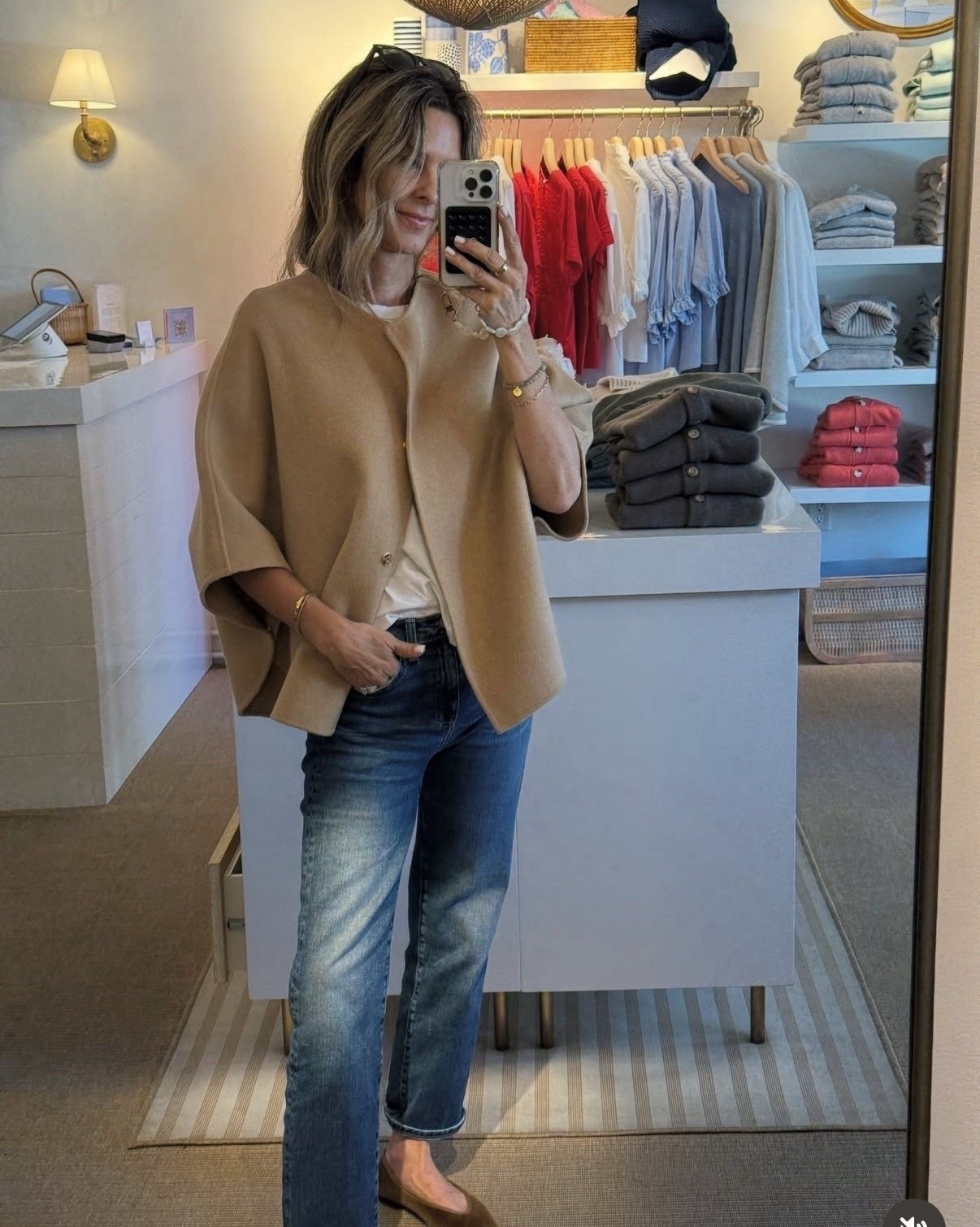 -Cape is gorgeous dressed up or down. 
-jeans tts I’m 5’6”
-Shoes TTS  


#LTKTravel #LTKOver40