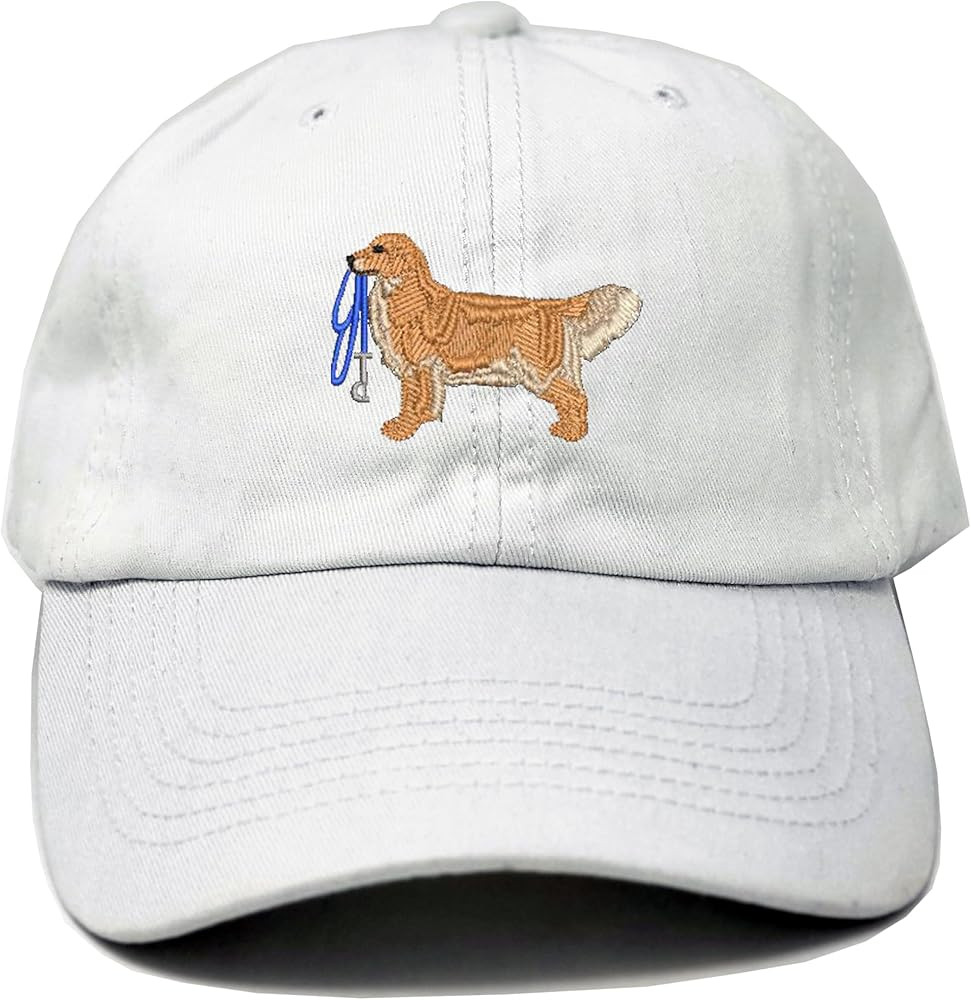 Golden Retriever Dog Holding Leash Embroidered Baseball Cap | Amazon (US)