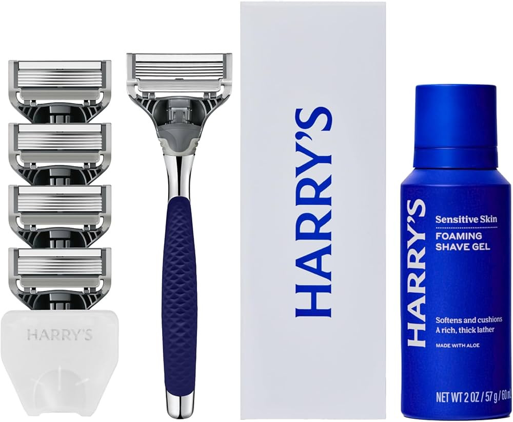 Harry's Original Shaving Kit for Men - Razor Handle, 5 Razor Blade Refills, Foaming Shave Gel, Tr... | Amazon (US)