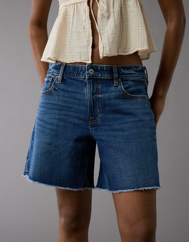 AE 8" Dreamy Drape Stretch Low-Rise Baggy Jort | American Eagle Outfitters (US & CA)