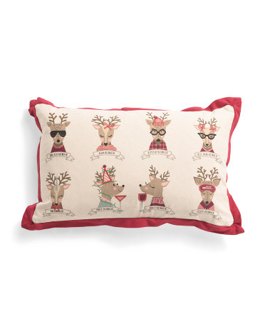 14x22 Reindeer Party Decorative Pillow | TJ Maxx