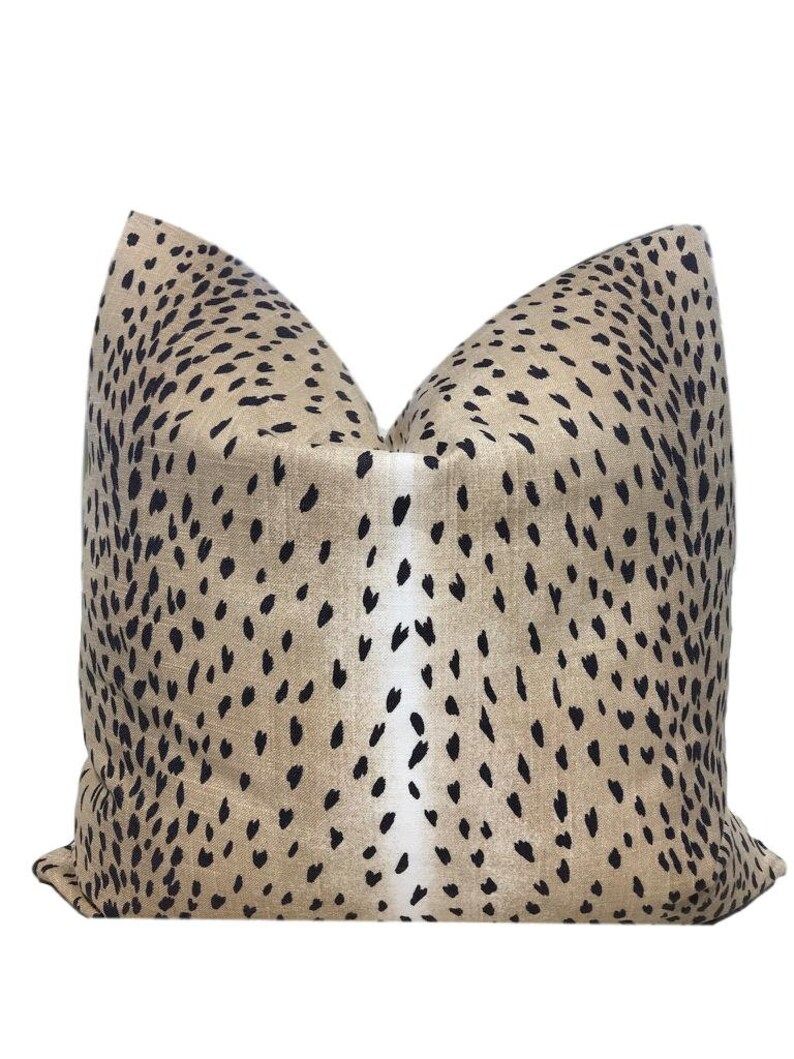 Antelope Pillow Cover - Brown and Black Deer Pillow - Fawn Pillow - Animal Print Pillow  - Leopar... | Etsy (US)