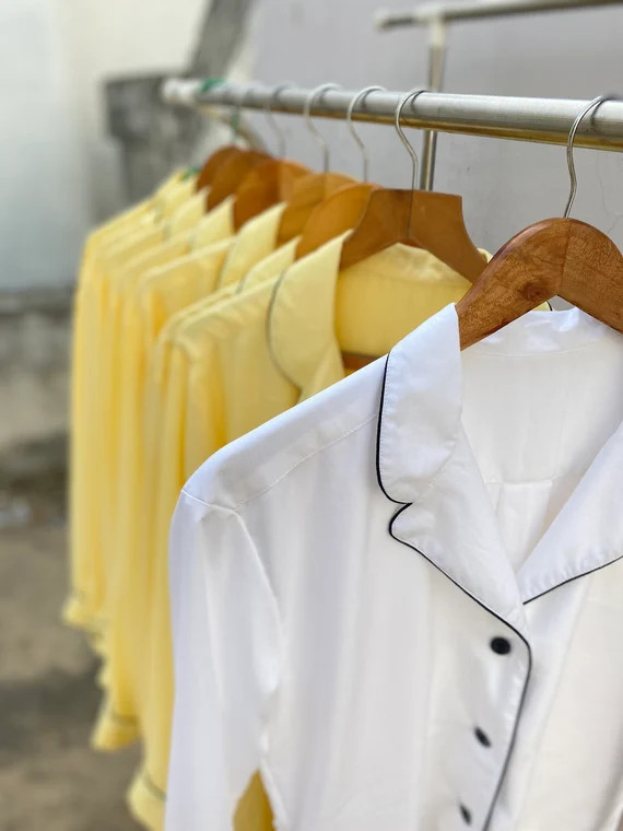 Yellow Pajamas, Bride Babes, Bridal Party Shirts, Bridesmaid Shirts, Bridesmaid Sleep Shirts, Bri... | Etsy (US)