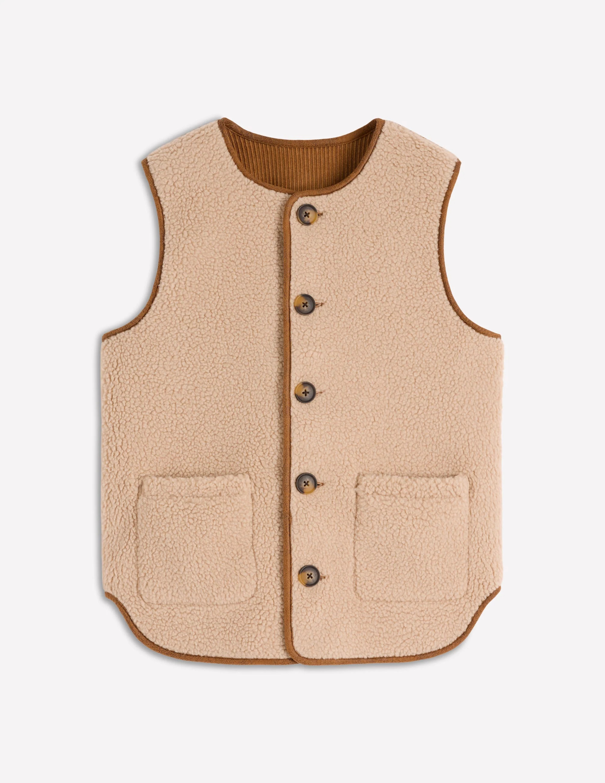 Clerkenwell Reversible Gilet-Hazelnut Brown, Natural | Boden UK