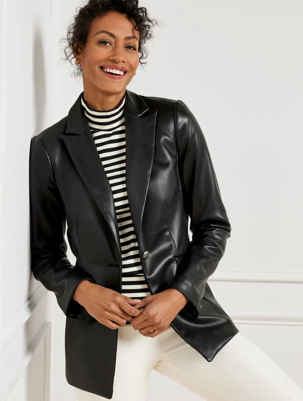 Faux Leather Blazer | Talbots