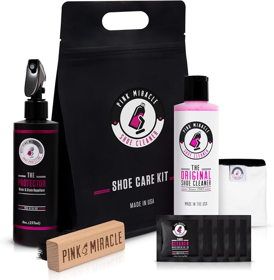 Pink Miracle Shoe Care Kit - Includes 8 oz. Shoe Cleaner and Brush, The Protector Sneaker Repelle... | Amazon (US)