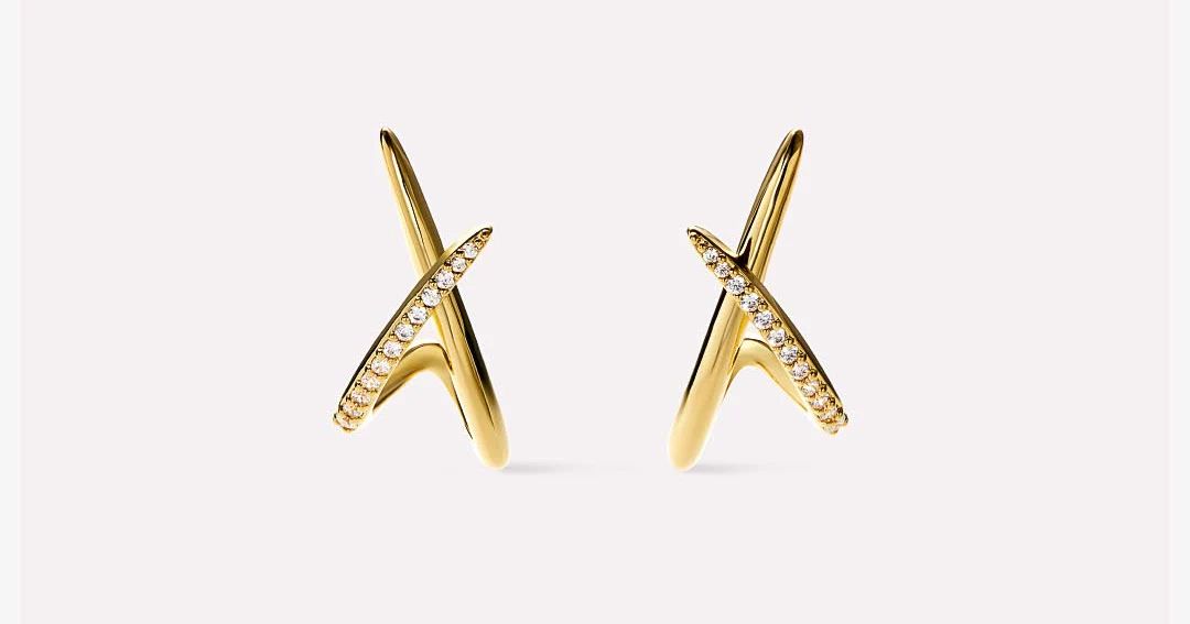 Gold Stud Earrings - Sloane Pave | Ana Luisa