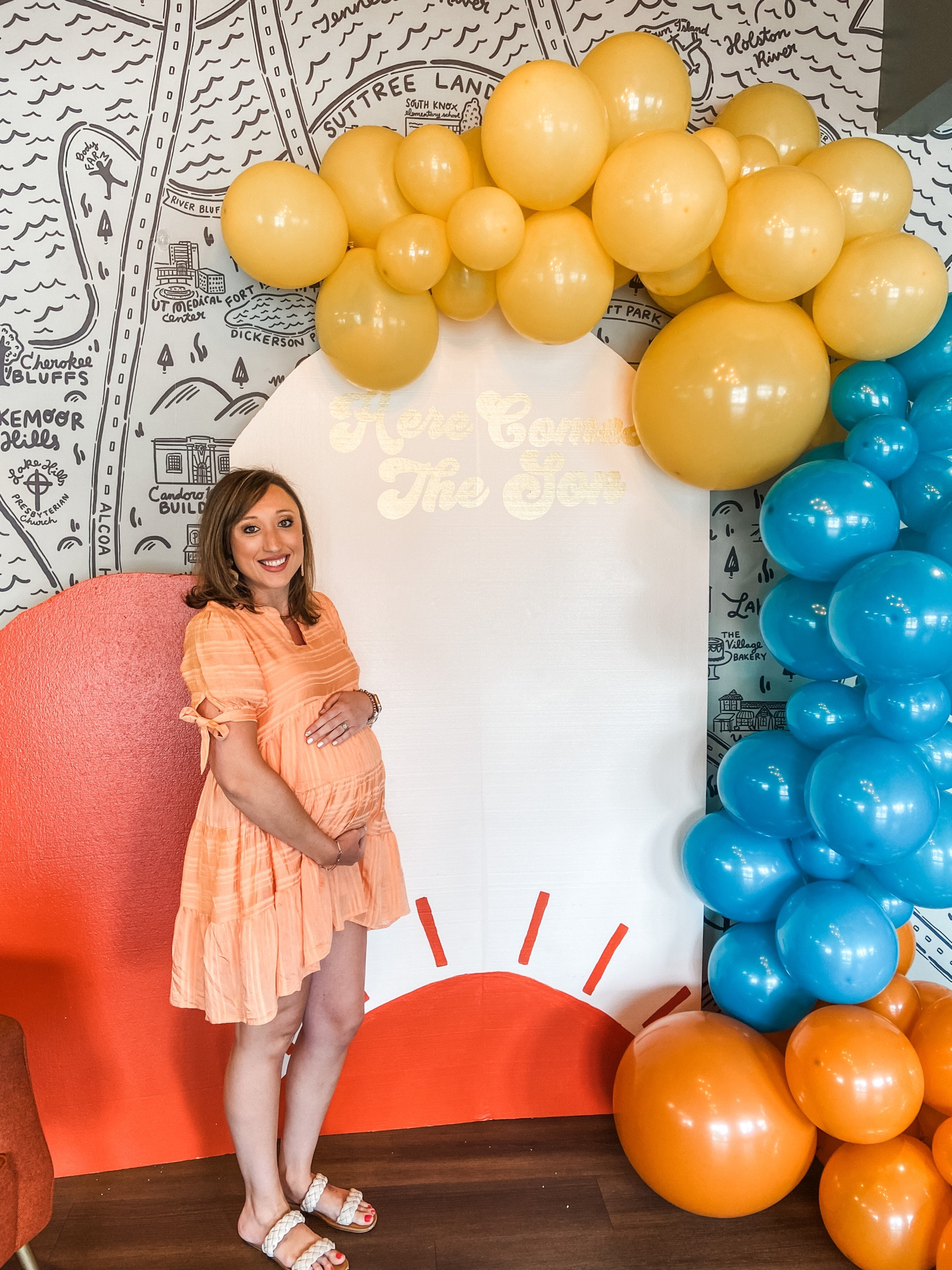 Orange bump friendly PinkBlush dress. 

#LTKbump #LTKbaby