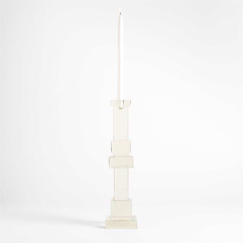 Lumen Large Cast Glass Taper Candle Holder 16" by Jeremiah Brent | Crate & Barrel | Crate & Barrel