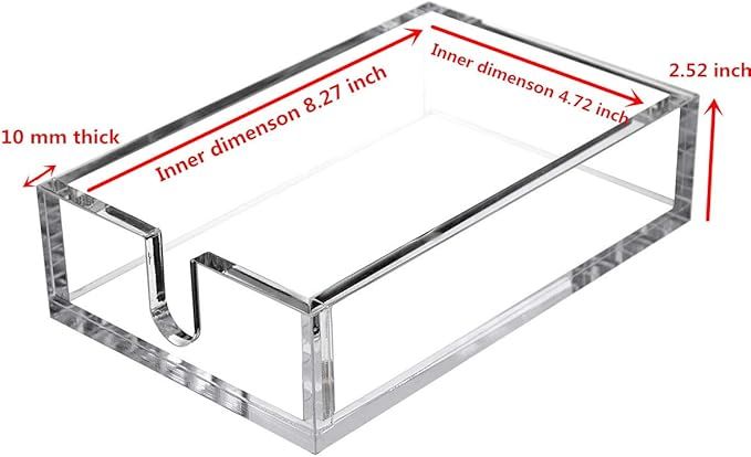 CY craft Acrylic Guest Towel Napkin Holder,Clear Bathroom Paper Hand Towels Storage Tray Modern B... | Amazon (US)