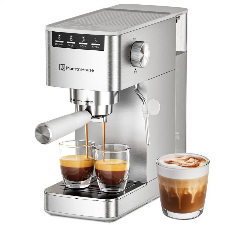 Espresso Machine 9 Bar, Compact Espresso Maker with Steam Milk Frother, Stainless Steel Coffee Ma... | Walmart (US)