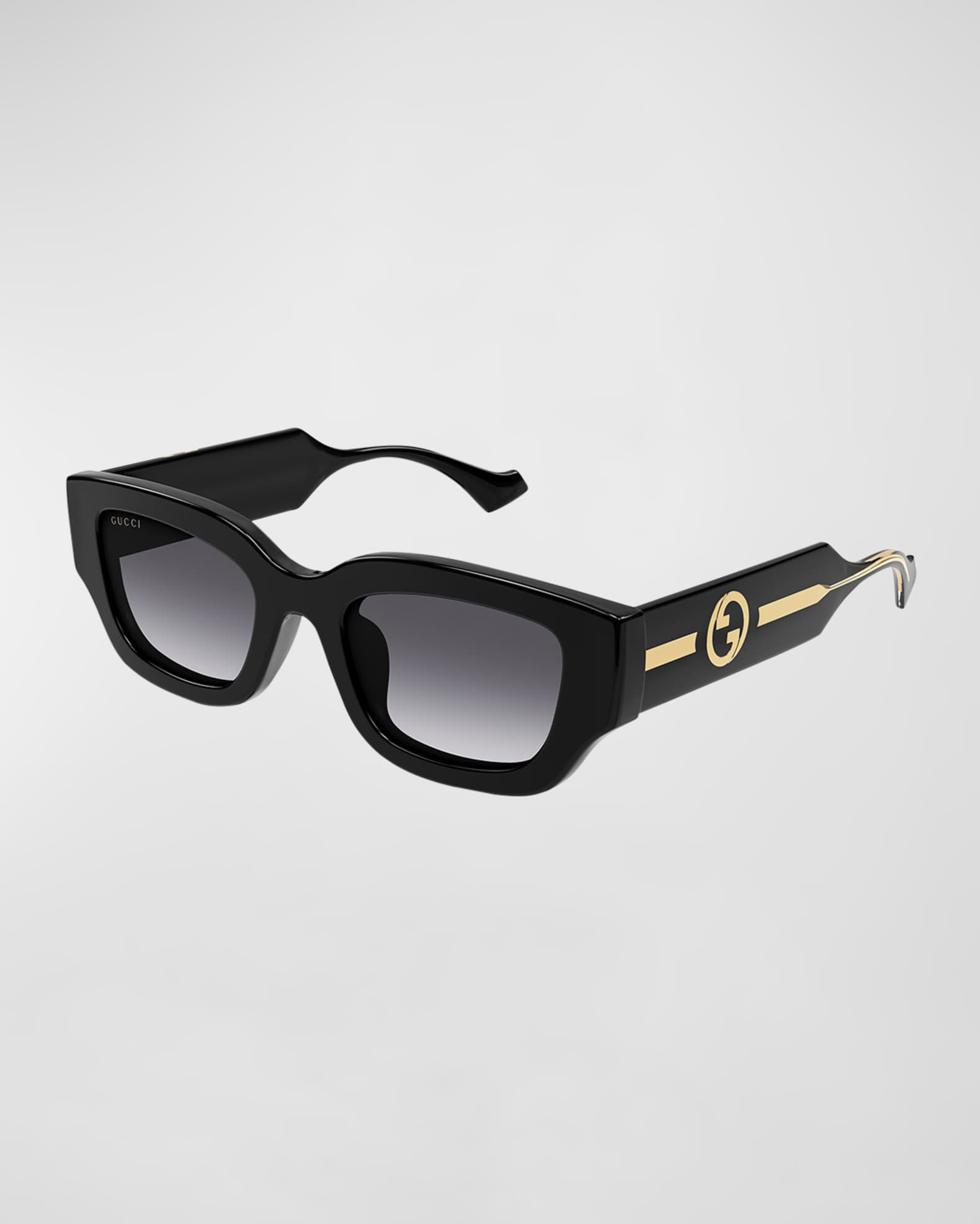 GG Logo Plastic Rectangle Sunglasses | Neiman Marcus