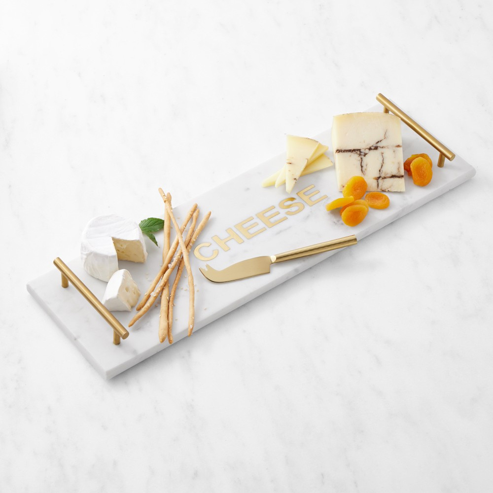 Marble &amp; Brass "Cheese" Rectangular Cheese Board | Williams-Sonoma