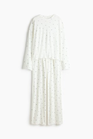 H & M - Brushed Jersey Pajamas - White | H&M (US + CA)