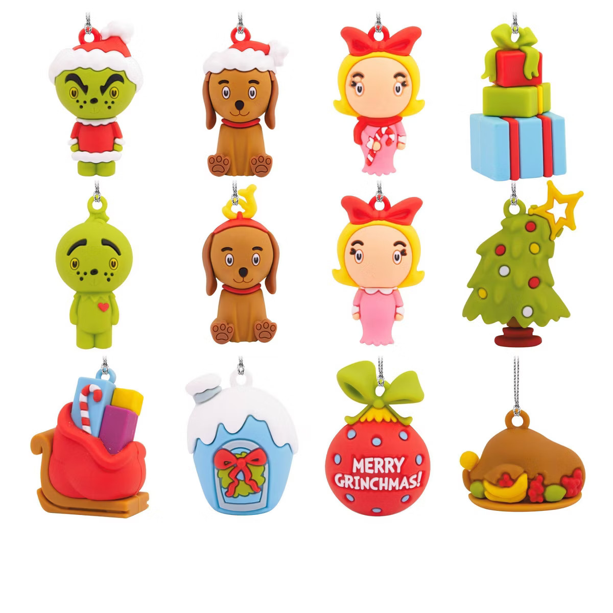 Hallmark Dr. Seuss The Grinch Countdown Calendar Christmas Tree Ornament Set 12pc | Target
