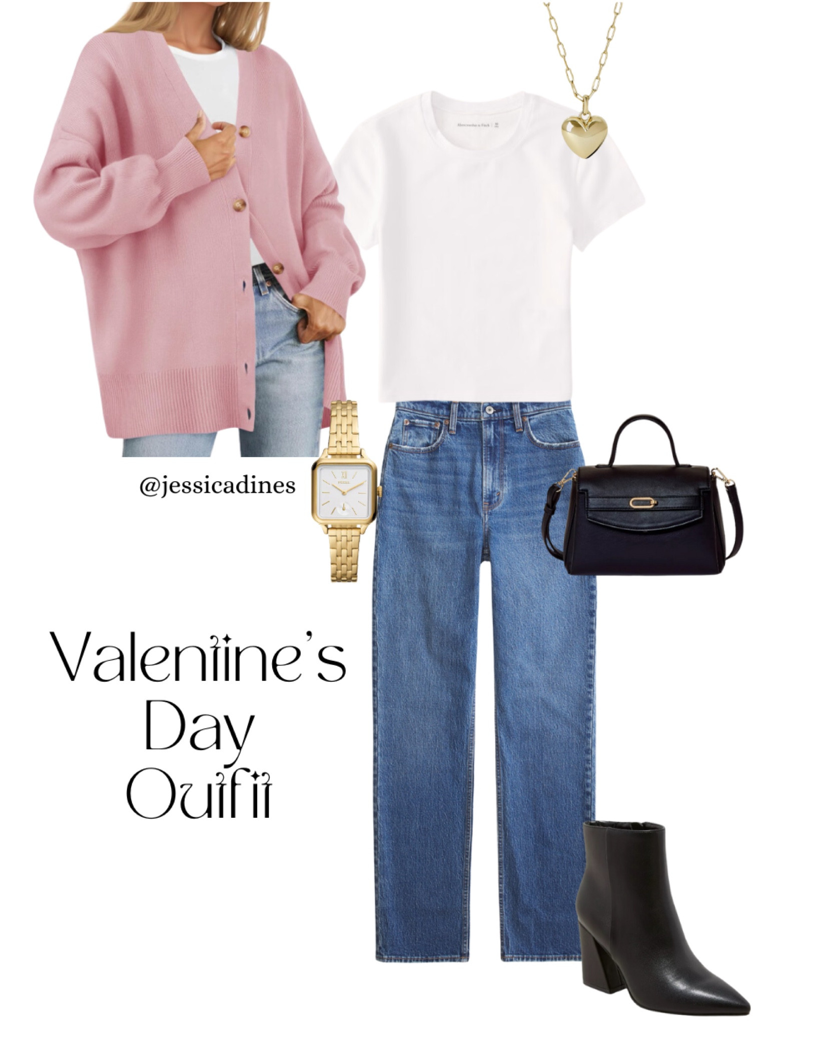 A cute Valentine’s Day outfit! In love with the heart necklace 💕 

Valentine’s Day look casual outfit everyday wear abercrombie jeans Amazon finds target style 

#LTKstyletip #LTKfindsunder50 #LTKSeasonal
