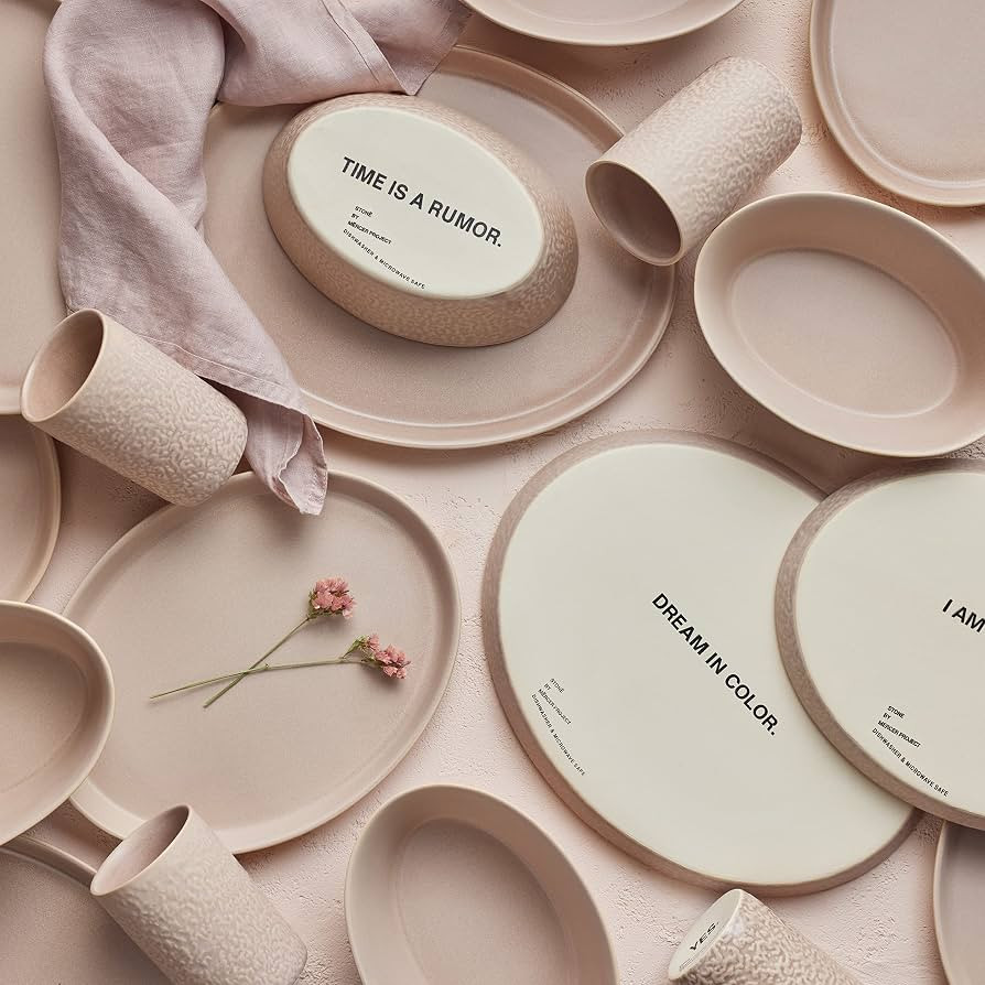 Stone by Mercer Project KATACHI Stoneware 16-Piece Dinnerware Set, Nude | Amazon (US)