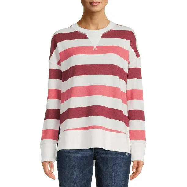 Time and Tru Women's Print Sweatshirt with Long Sleeves - Walmart.com | Walmart (US)