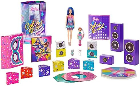 Barbie Color Reveal Surprise Party Set with 50+ Surprises: 1 Doll, 1 Chelsea Doll, 2 Pets, 6 Color-C | Amazon (US)