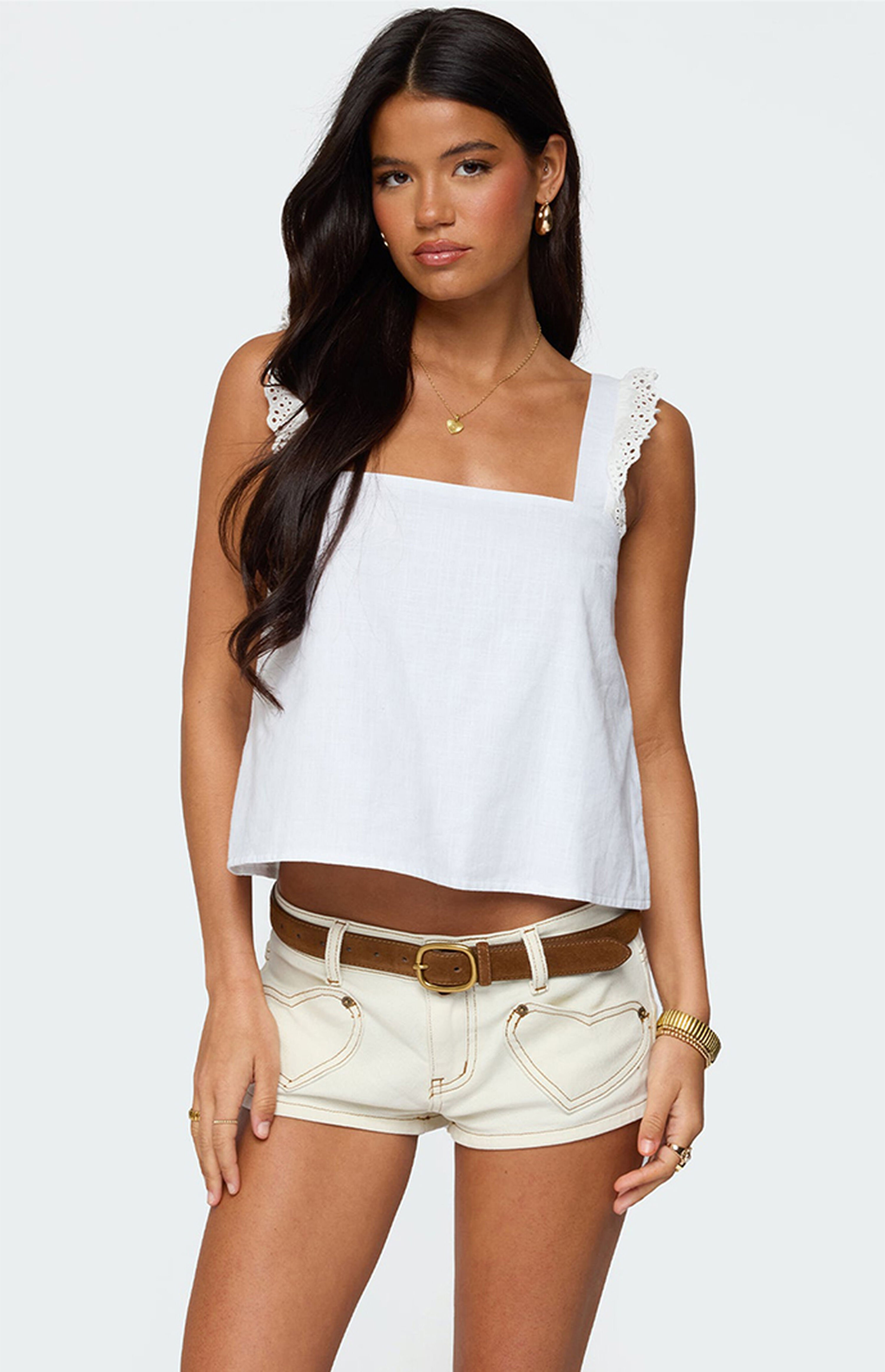 Edikted Viviana Linen Look Top | PacSun