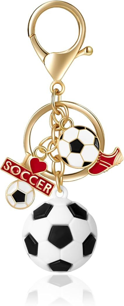 Joyline Soccer Gifts Funny Soccer Keychain for Men Women Mini 3D Love Football&Trophy Charm Keych... | Amazon (US)