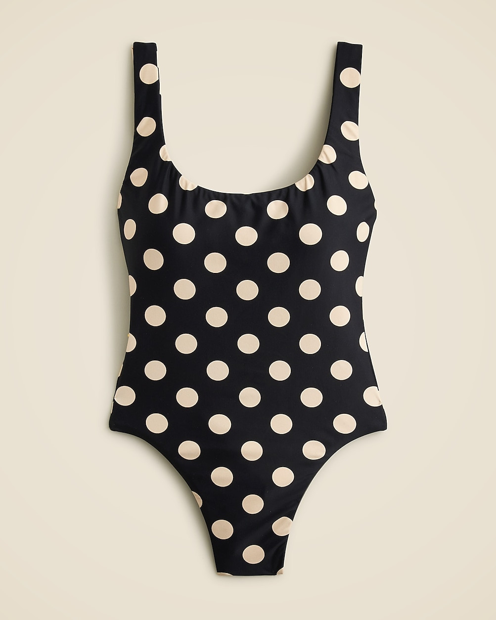 Scoopneck one-piece swimsuit in reversible dot-stripe print | J. Crew US